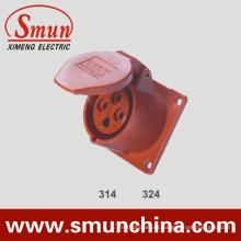 16A 32A Panel Socket 380V 4pin Red Europe Tipo para Industrial IP44